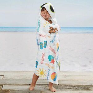 Beach Fun Growing Garden Kids Hooded Beach & Pool Towel